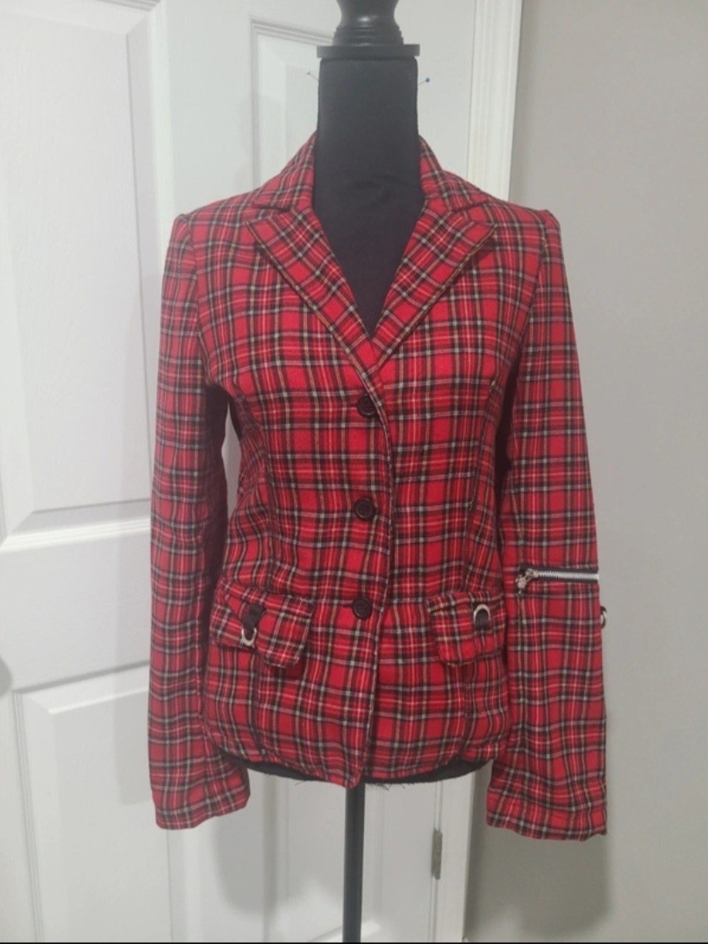 Vintage Tripp NYC Red plaid blazer/ jacket